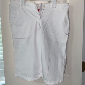 Women’s white golf shorts